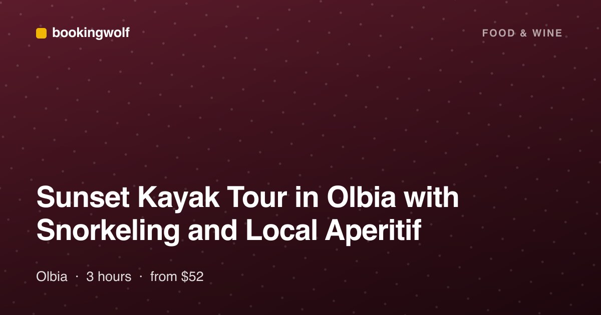 Sunset Kayak Tour in Olbia with Snorkeling and Local Aperitif