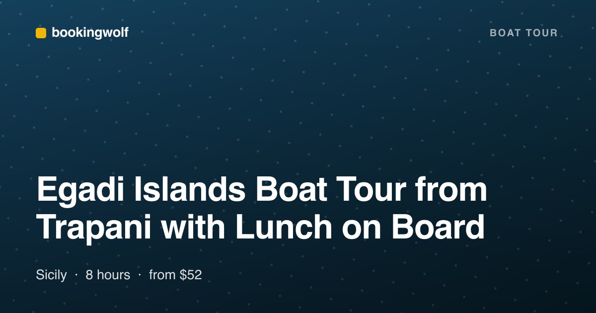Egadi Islands Boat Tour from Trapani with Lunch on Board