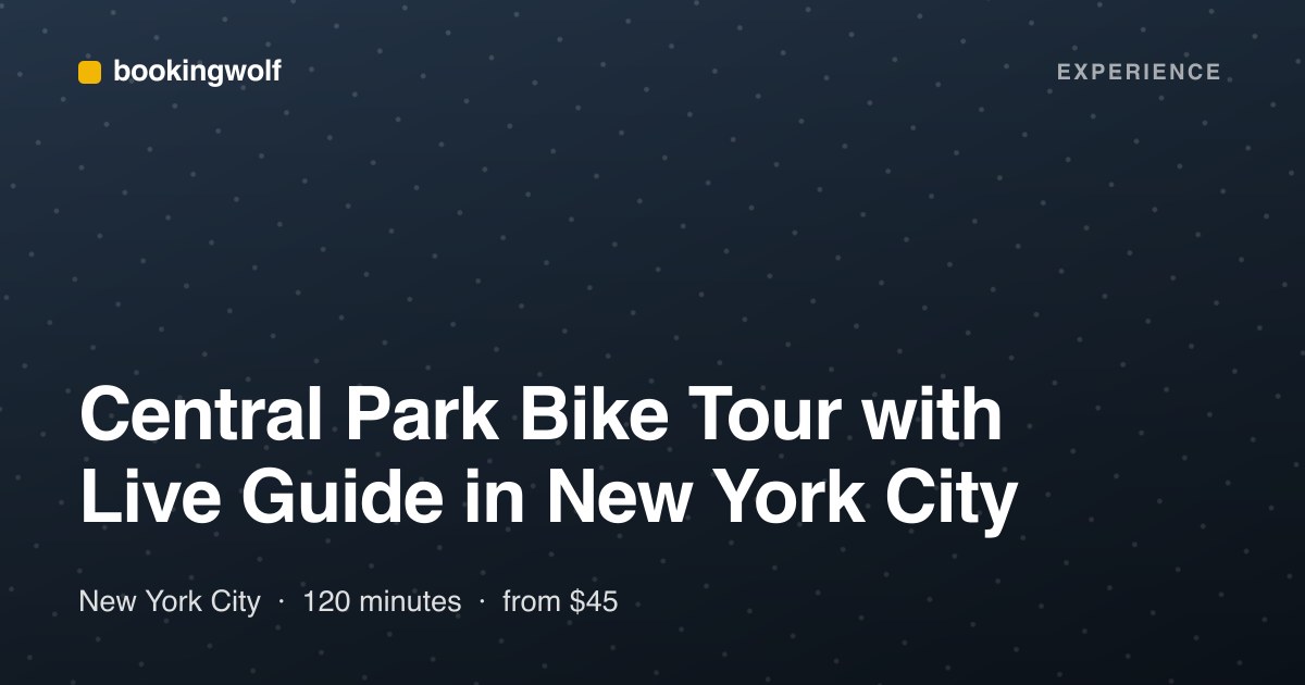 Central Park Bike Tour with Live Guide in New York City