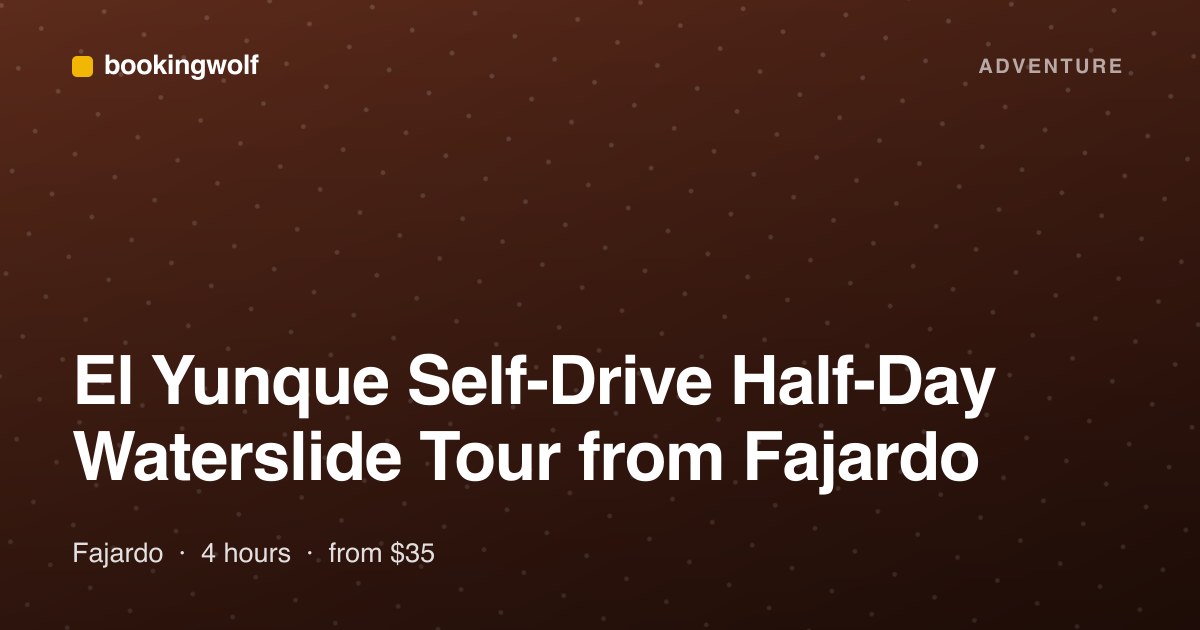 El Yunque Self-Drive Half-Day Waterslide Tour from Fajardo