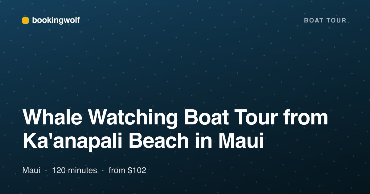 Whale Watching Boat Tour from Ka'anapali Beach in Maui