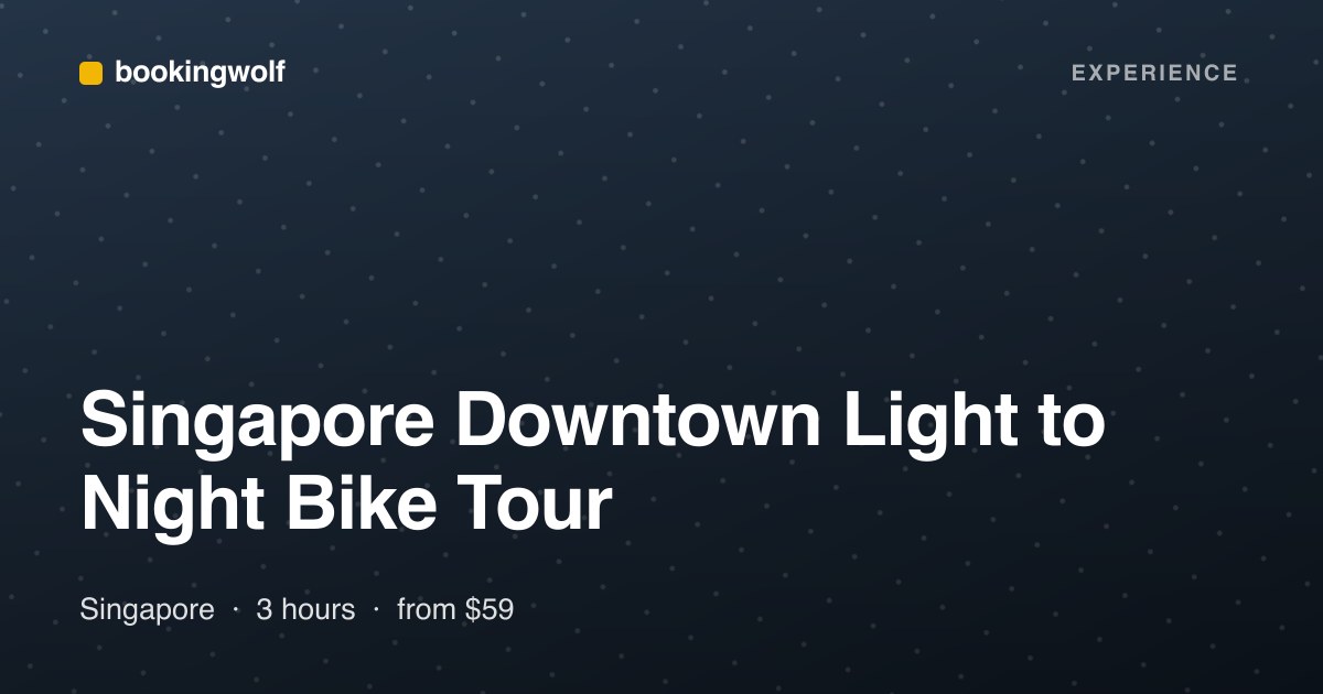 Singapore Downtown Light to Night Bike Tour