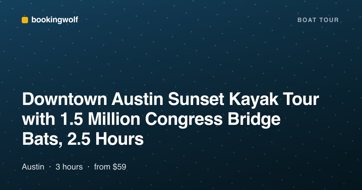 Downtown Austin Sunset Kayak Tour with 1.5 Million Congress Bridge Bats, 2.5 Hours