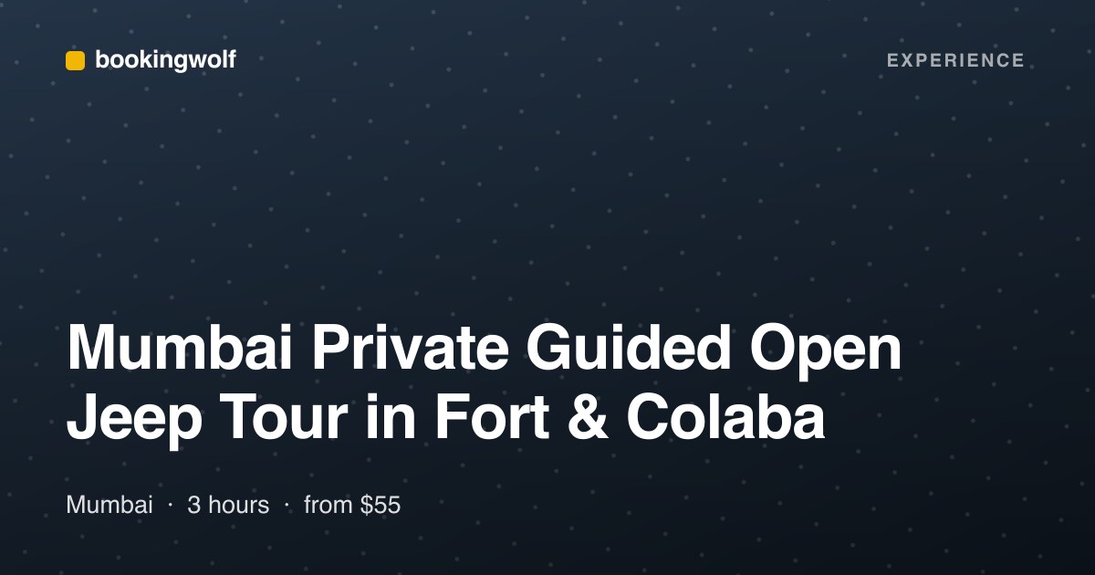 Mumbai Private Guided Open Jeep Tour in Fort & Colaba