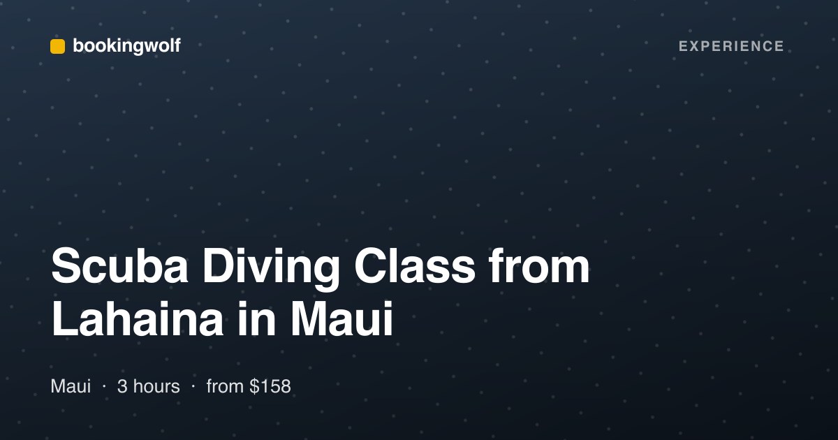 Scuba Diving Class from Lahaina in Maui