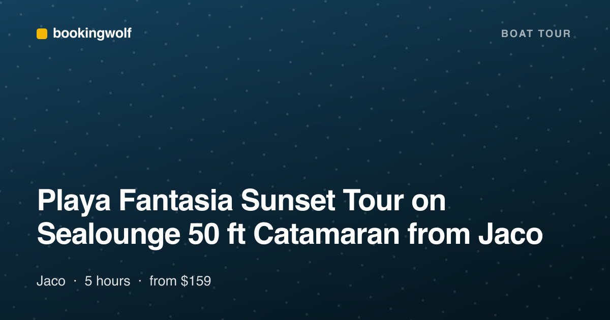 Playa Fantasia Sunset Tour on Sealounge 50 ft Catamaran from Jaco