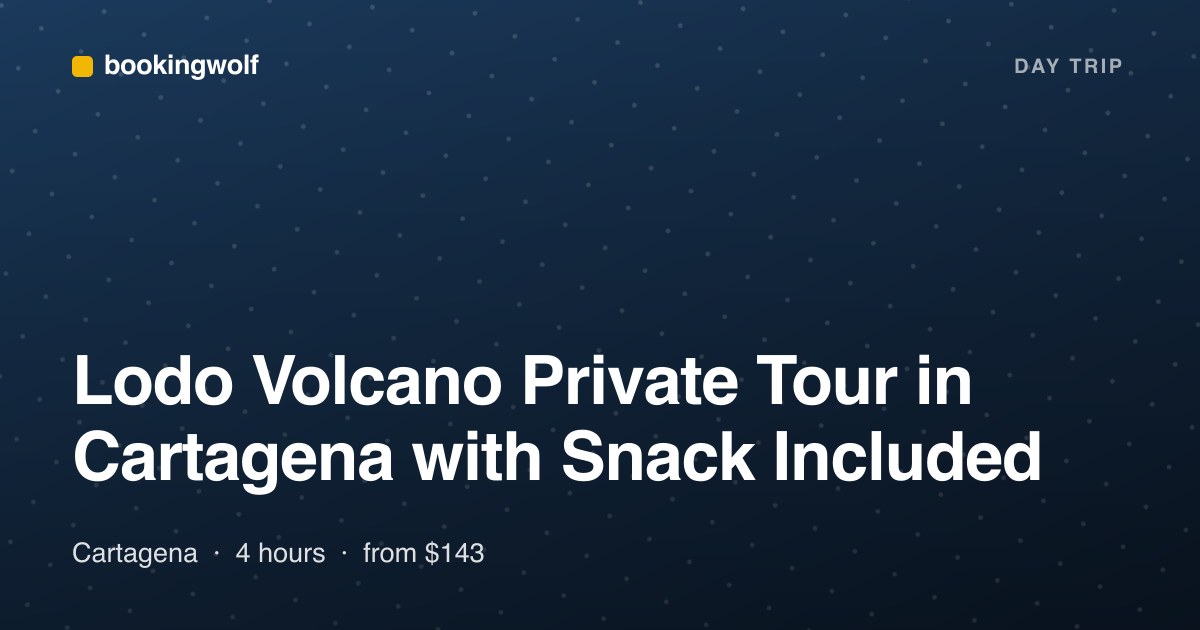 Lodo Volcano Private Tour in Cartagena with Snack Included