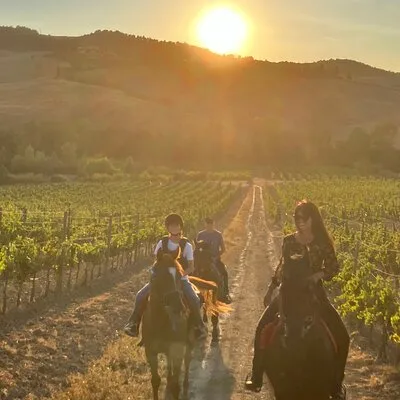 Horseback riding in the hills of Montepulciano in Tuscany