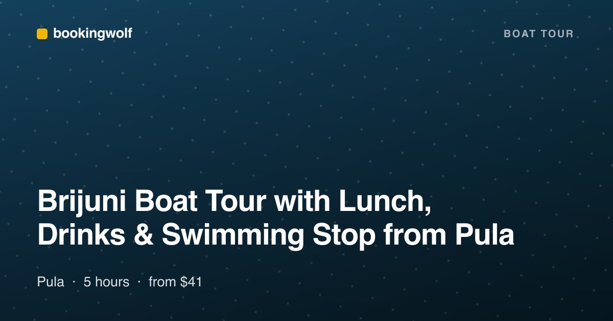Brijuni Boat Tour with Lunch, Drinks & Swimming Stop from Pula