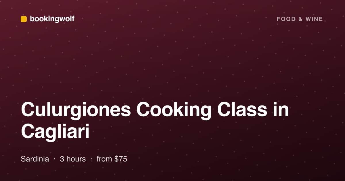 Culurgiones Cooking Class in Cagliari