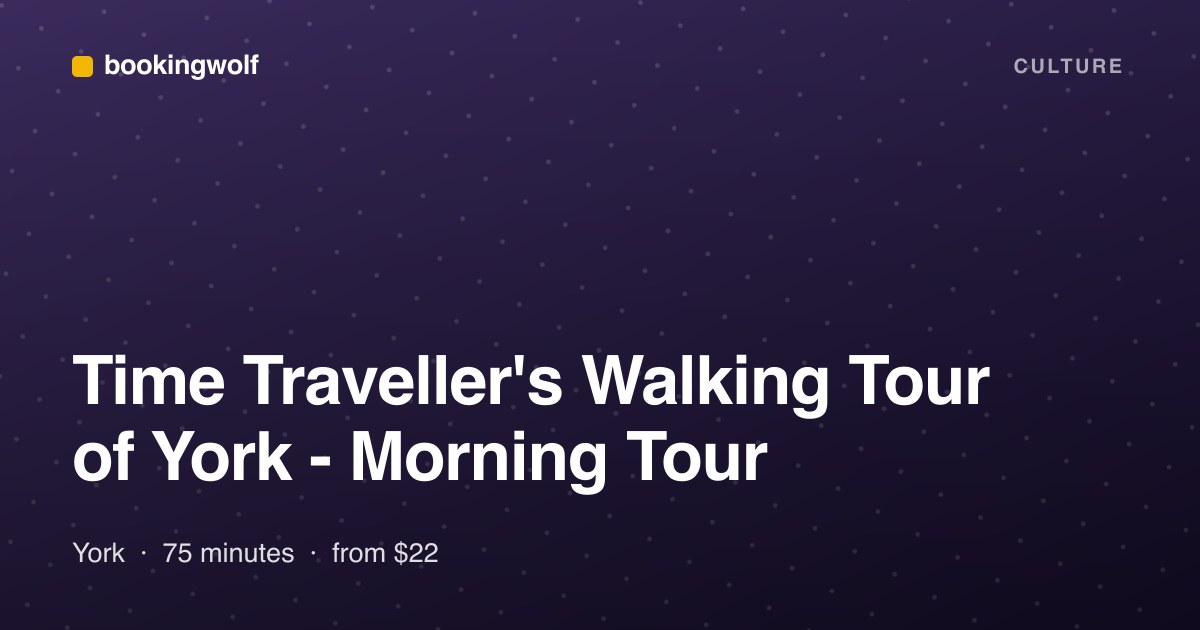 Time Traveller's Walking Tour of York - Morning Tour