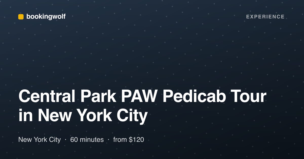 Central Park PAW Pedicab Tour in New York City