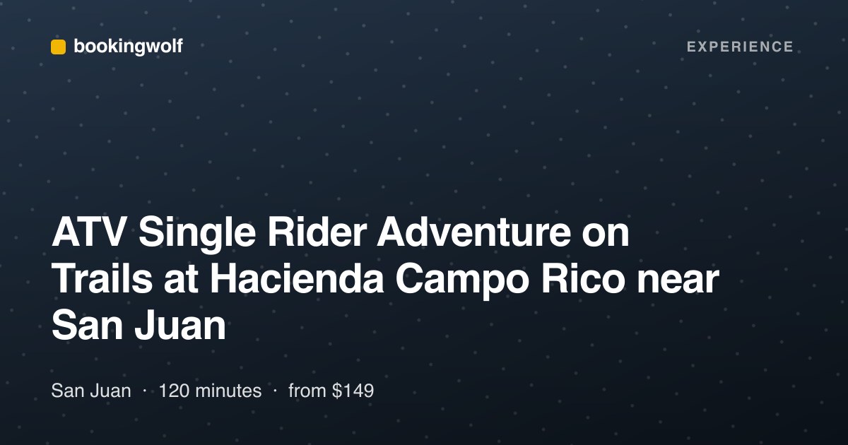 ATV Single Rider Adventure on Trails at Hacienda Campo Rico near San Juan