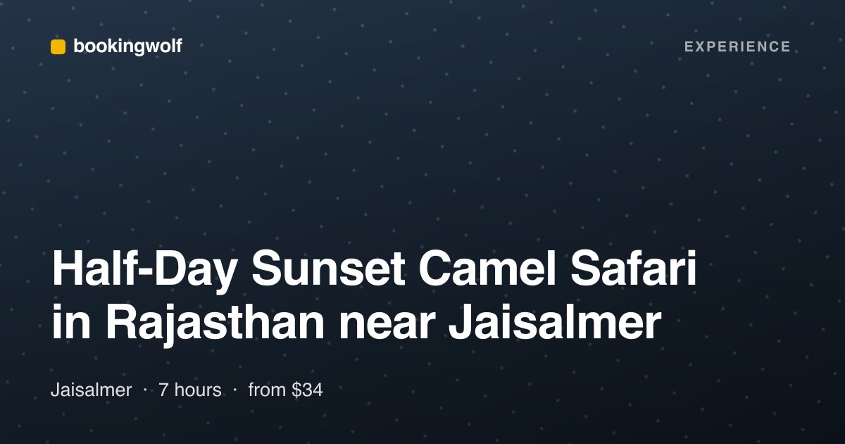 Half-Day Sunset Camel Safari in Rajasthan near Jaisalmer