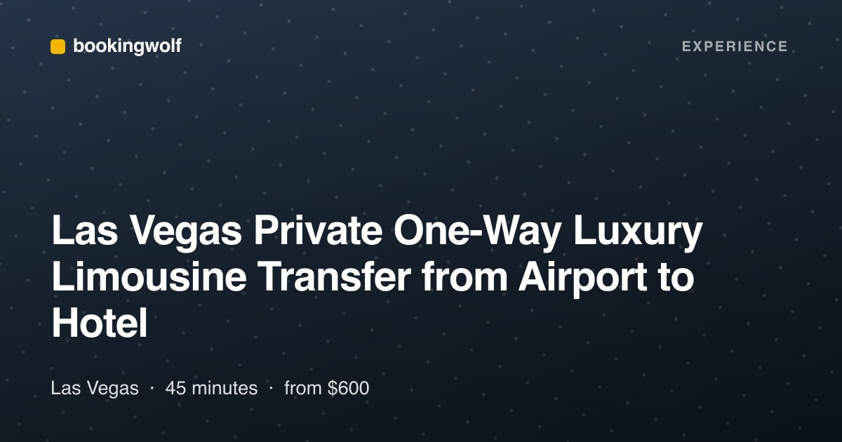 Las Vegas Private One-Way Luxury Limousine Transfer from Airport to Hotel