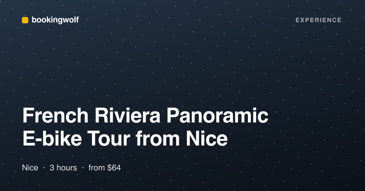French Riviera Panoramic E-bike Tour from Nice