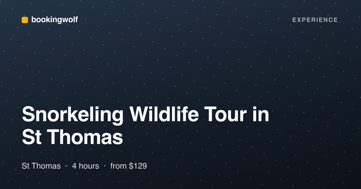 Snorkeling Wildlife Tour in St Thomas