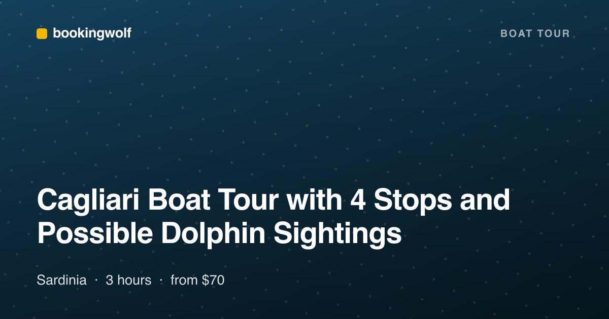 Cagliari Boat Tour with 4 Stops and Possible Dolphin Sightings