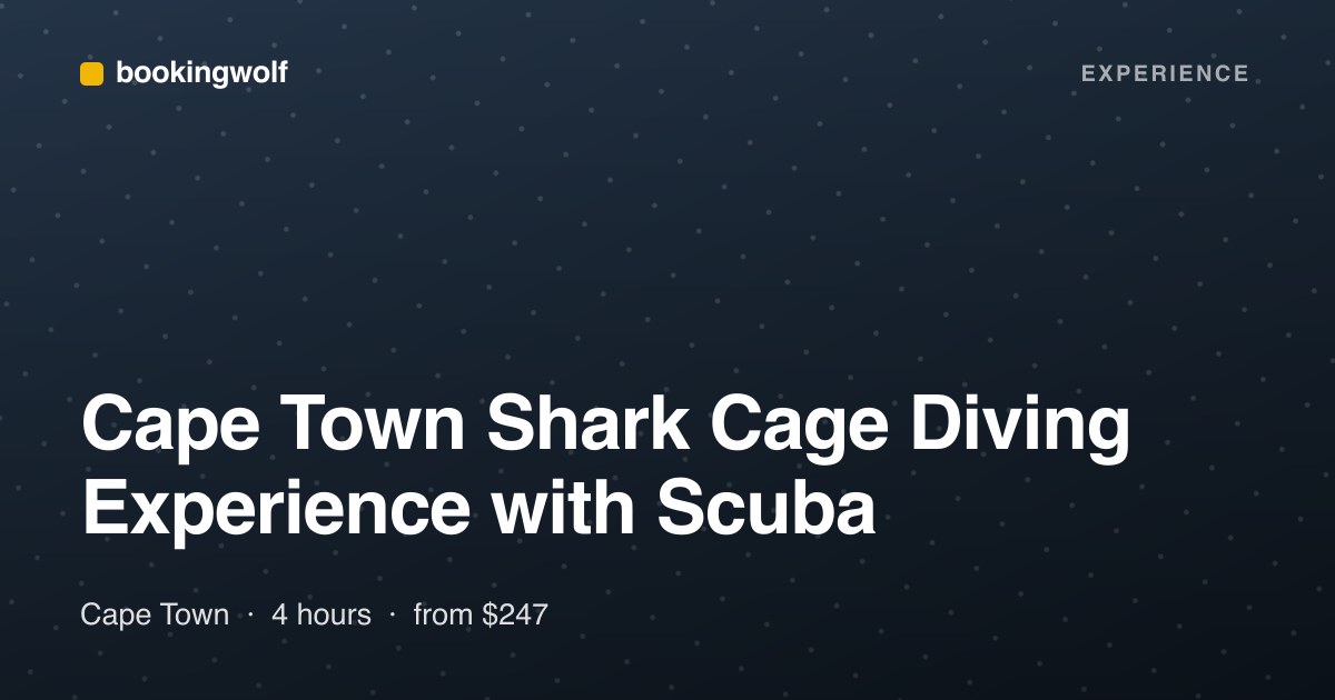 Cape Town Shark Cage Diving Experience with Scuba