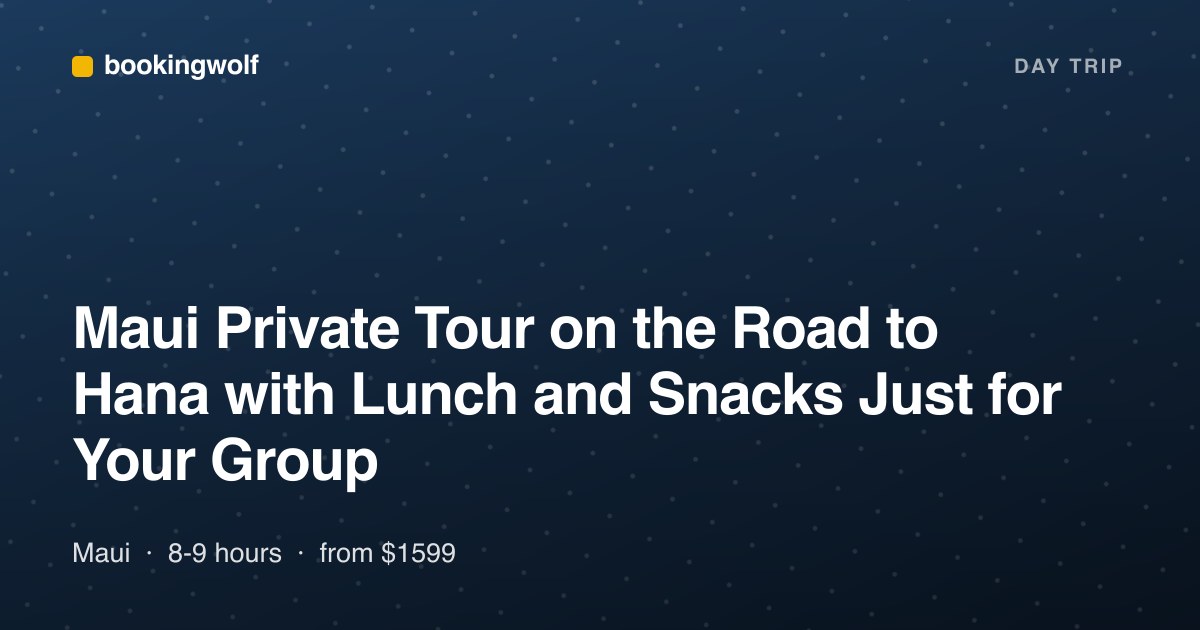 Maui Private Tour on the Road to Hana with Lunch and Snacks Just for Your Group