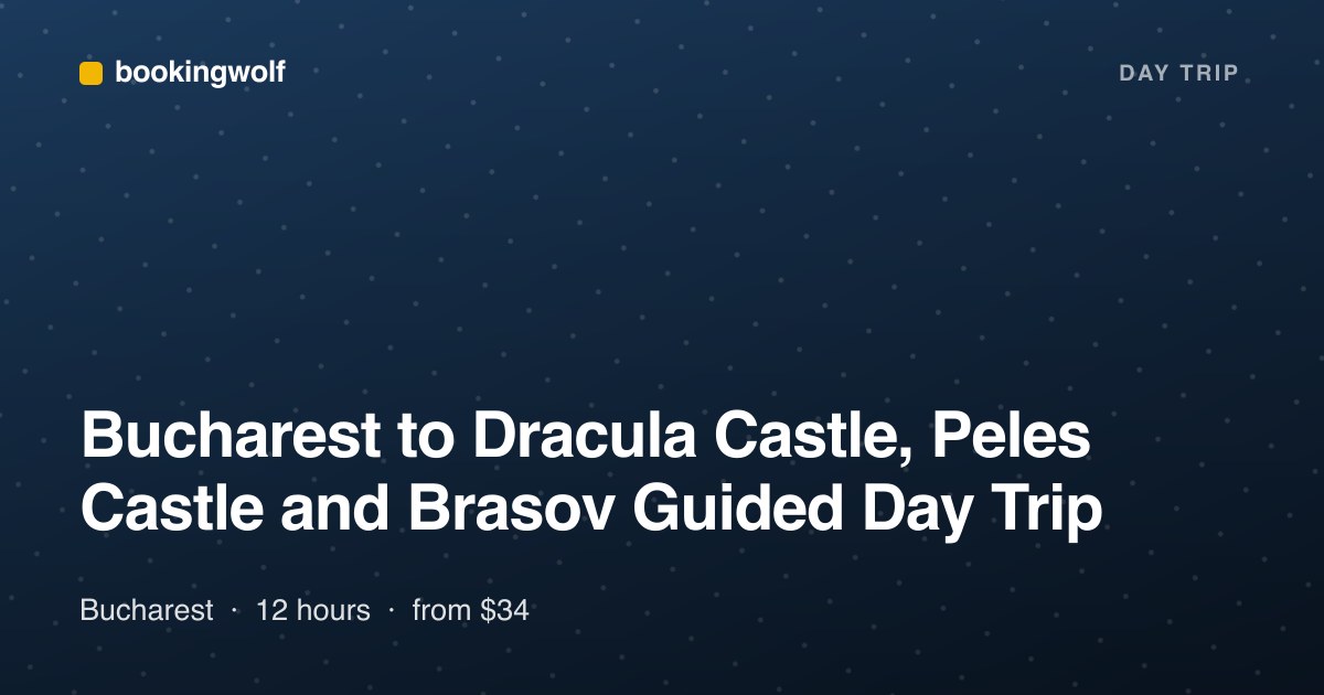 Bucharest to Dracula Castle, Peles Castle and Brasov Guided Day Trip