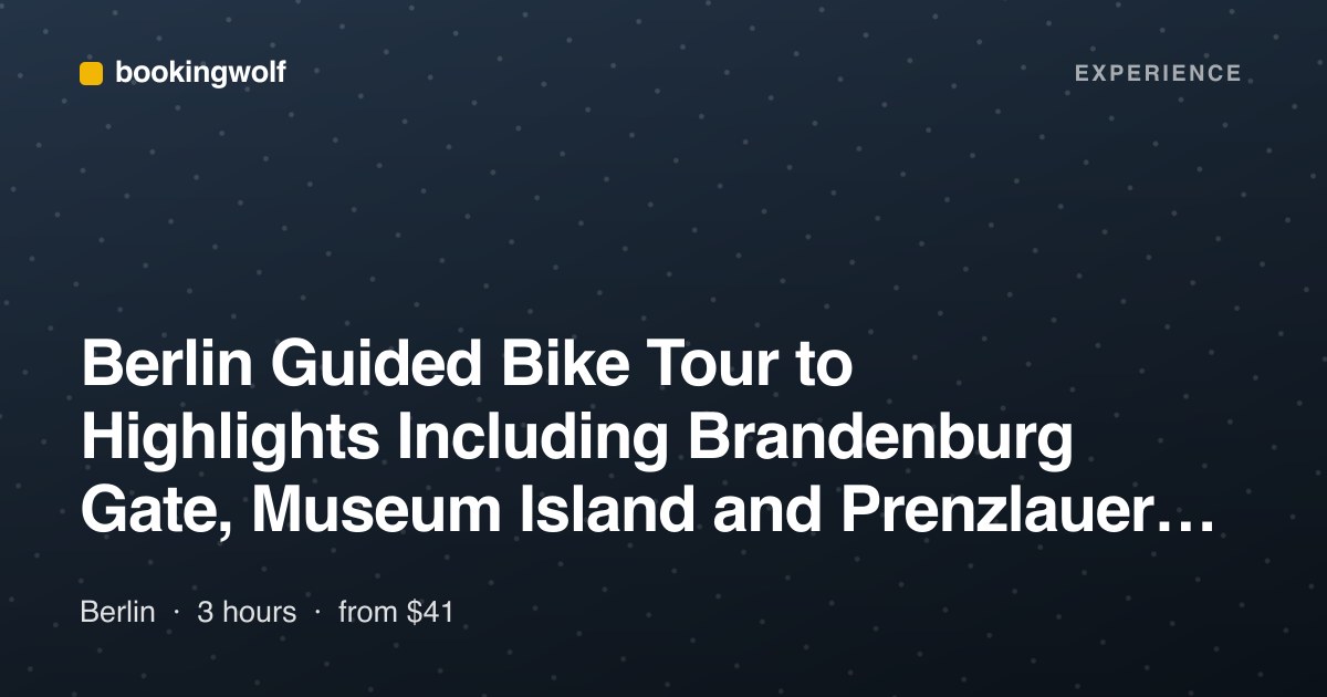 Berlin Guided Bike Tour to Highlights Including Brandenburg Gate, Museum Island and Prenzlauer Berg