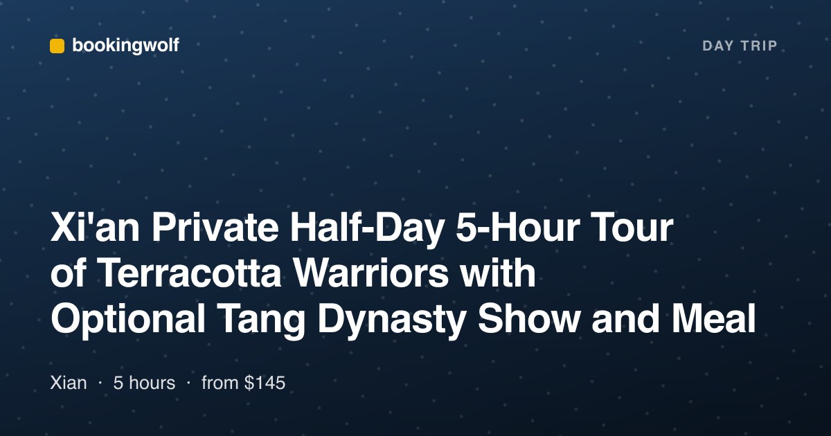 Xi'an Private Half-Day 5-Hour Tour of Terracotta Warriors with Optional Tang Dynasty Show and Meal
