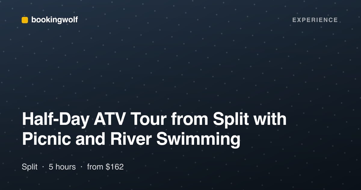 Half-Day ATV Tour from Split with Picnic and River Swimming