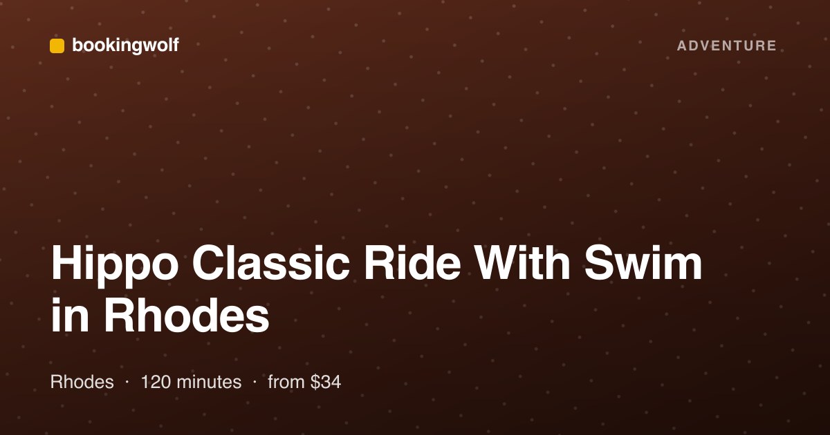 Hippo Classic Ride With Swim in Rhodes