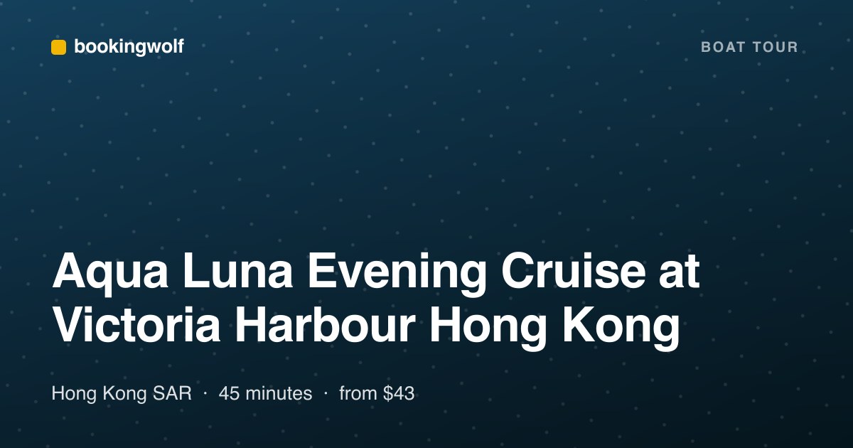 Aqua Luna Evening Cruise at Victoria Harbour Hong Kong