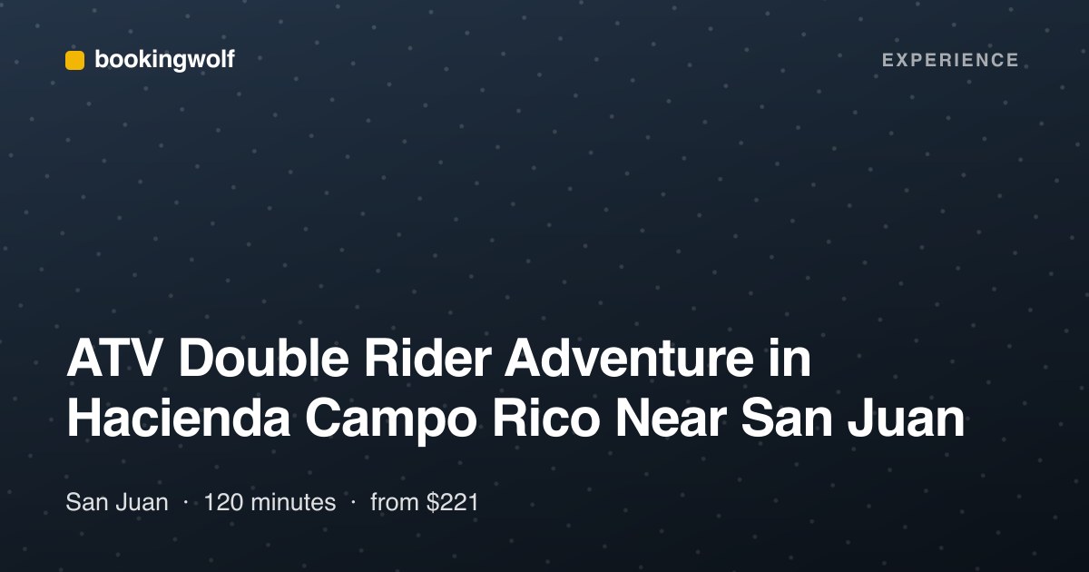 ATV Double Rider Adventure in Hacienda Campo Rico Near San Juan