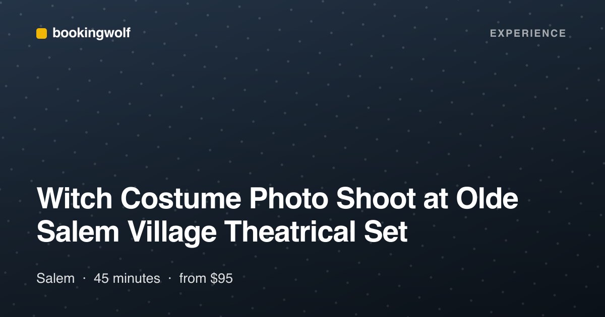 Witch Costume Photo Shoot at Olde Salem Village Theatrical Set