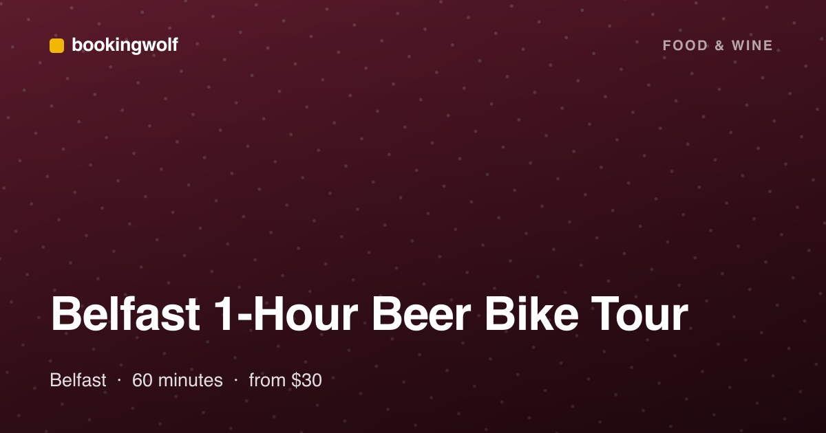 Belfast 1-Hour Beer Bike Tour