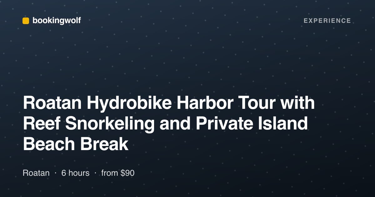 Roatan Hydrobike Harbor Tour with Reef Snorkeling and Private Island Beach Break