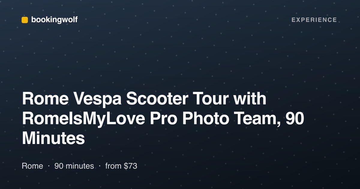 Rome Vespa Scooter Tour with RomeIsMyLove Pro Photo Team, 90 Minutes