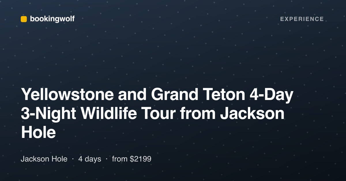Yellowstone and Grand Teton 4-Day 3-Night Wildlife Tour from Jackson Hole