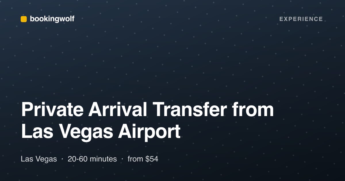 Private Arrival Transfer from Las Vegas Airport