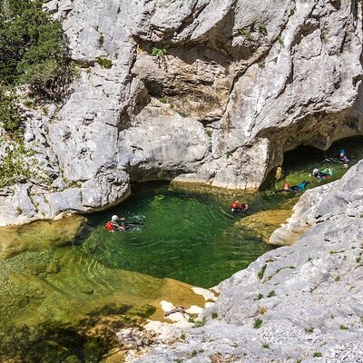 Canyoning descent of the Galamus Gorge