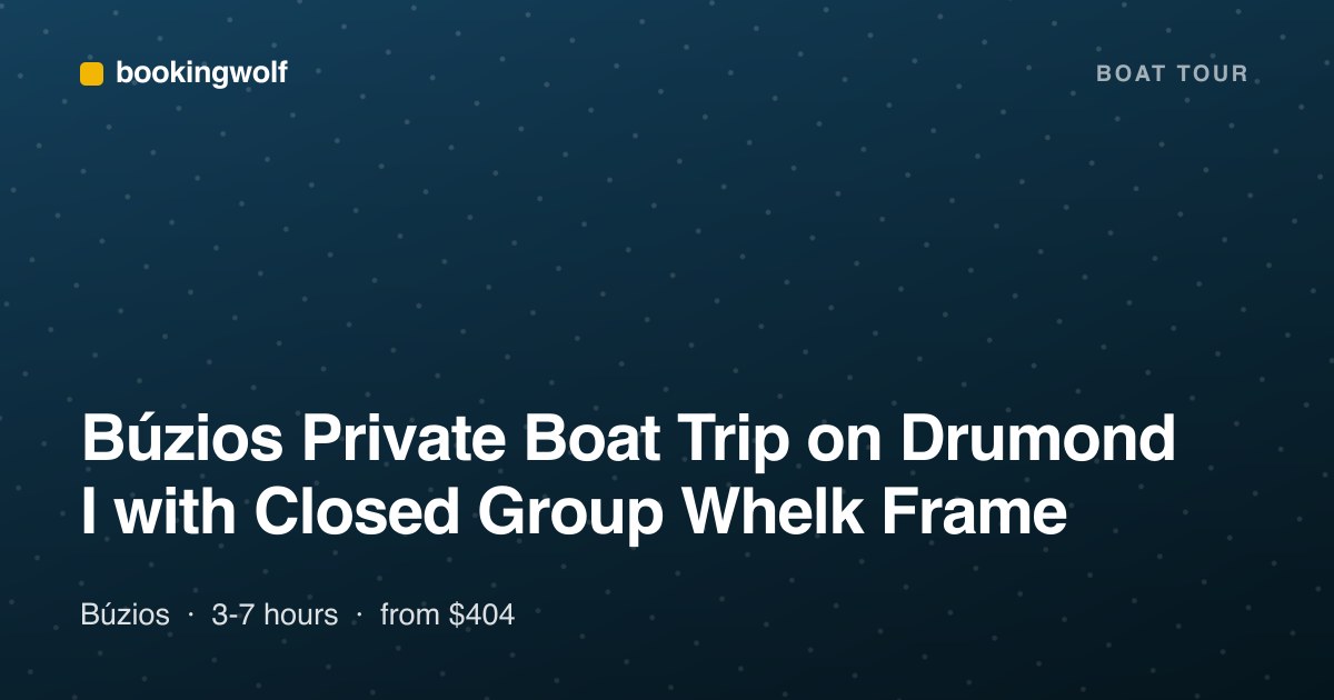 Búzios Private Boat Trip on Drumond I with Closed Group Whelk Frame