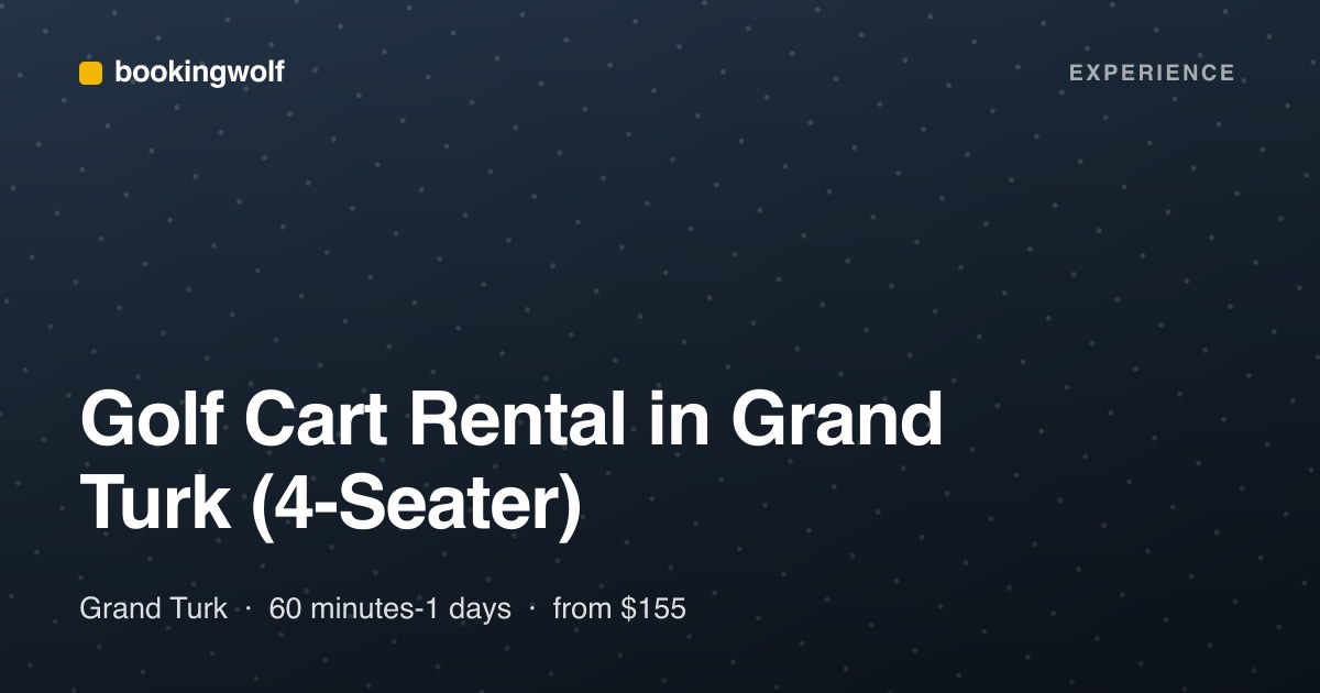 Golf Cart Rental in Grand Turk (4-Seater)