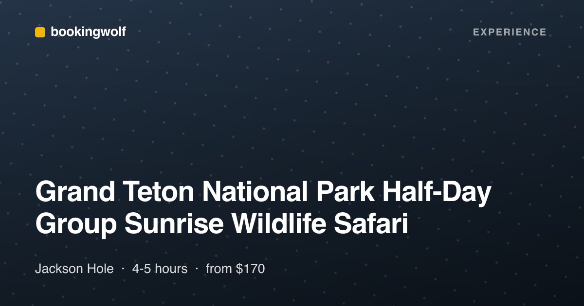 Grand Teton National Park Half-Day Group Sunrise Wildlife Safari