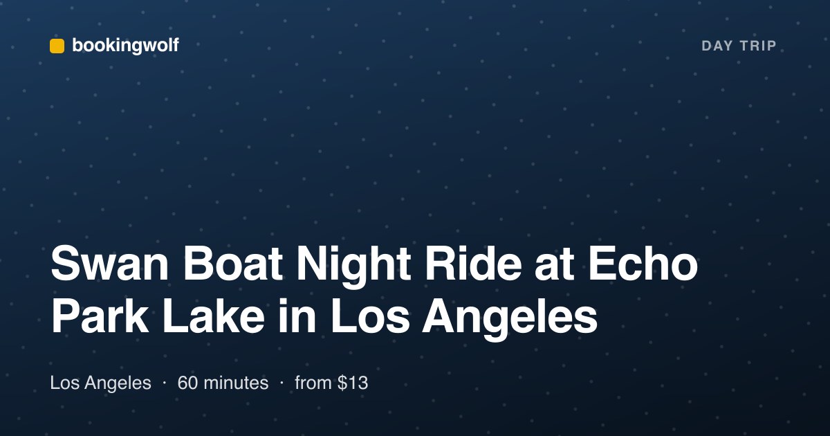 Swan Boat Night Ride at Echo Park Lake in Los Angeles