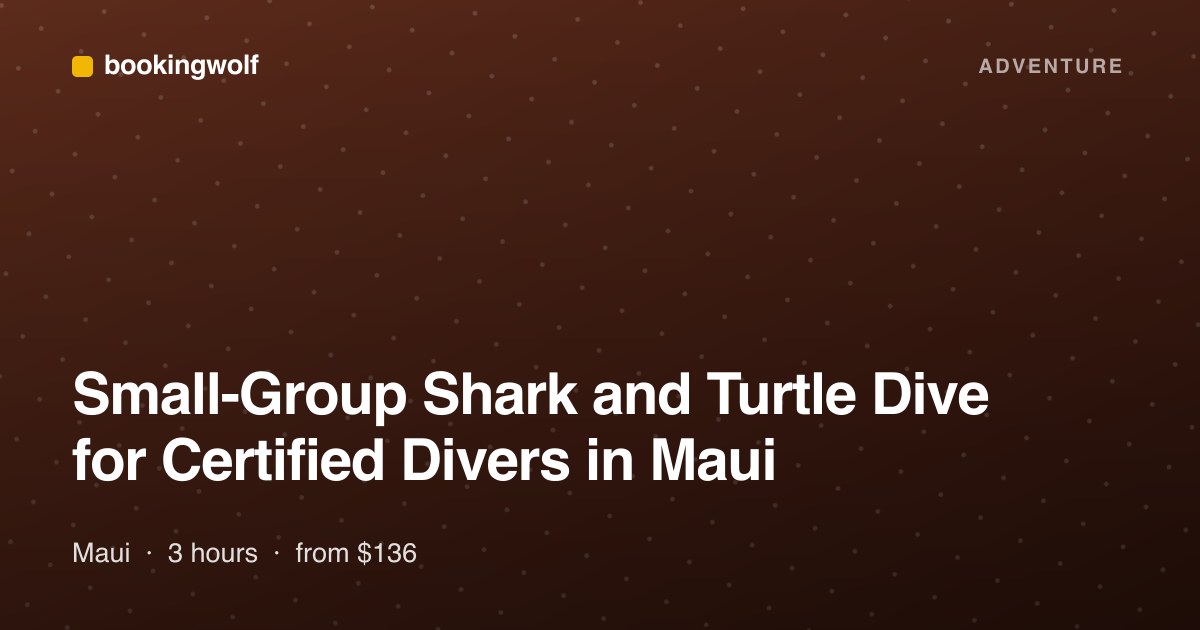 Small-Group Shark and Turtle Dive for Certified Divers in Maui