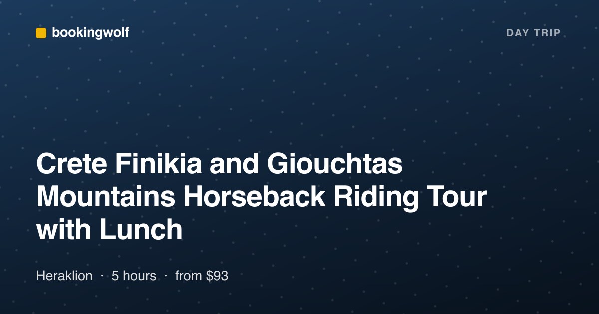 Crete Finikia and Giouchtas Mountains Horseback Riding Tour with Lunch