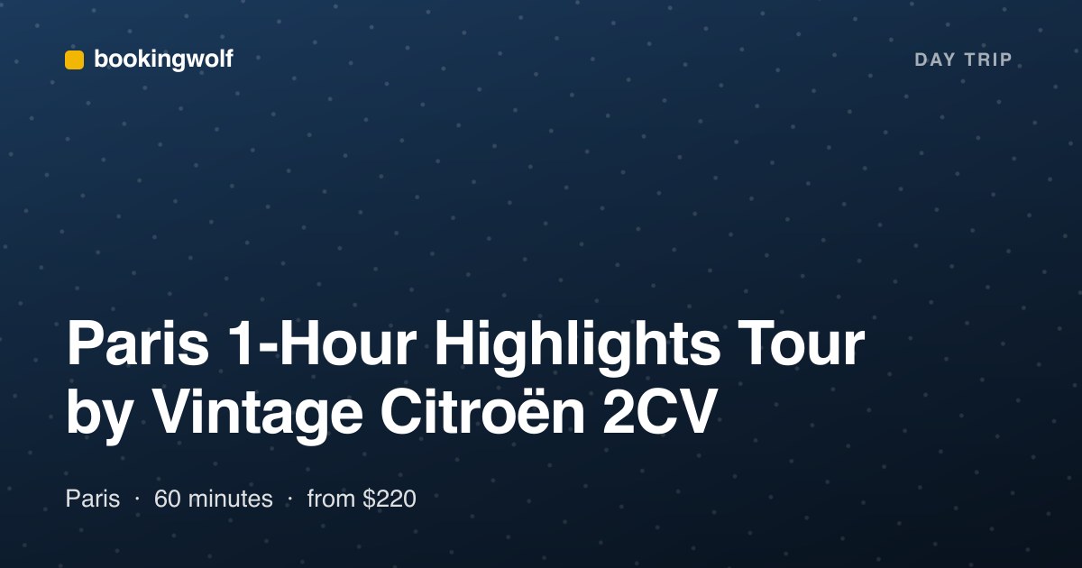 Paris 1-Hour Highlights Tour by Vintage Citroën 2CV