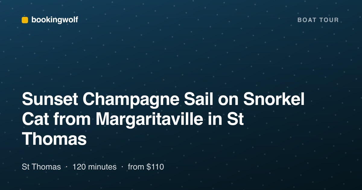 Sunset Champagne Sail on Snorkel Cat from Margaritaville in St Thomas
