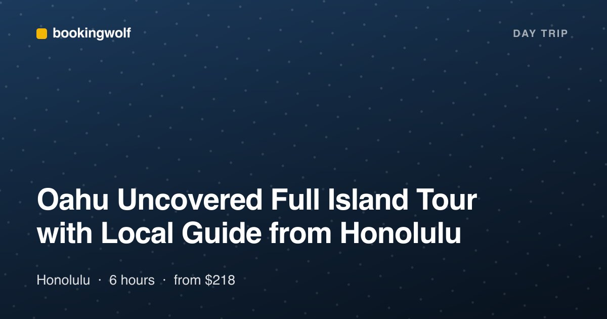 Oahu Uncovered Full Island Tour with Local Guide from Honolulu