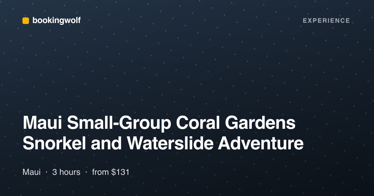 Maui Small-Group Coral Gardens Snorkel and Waterslide Adventure