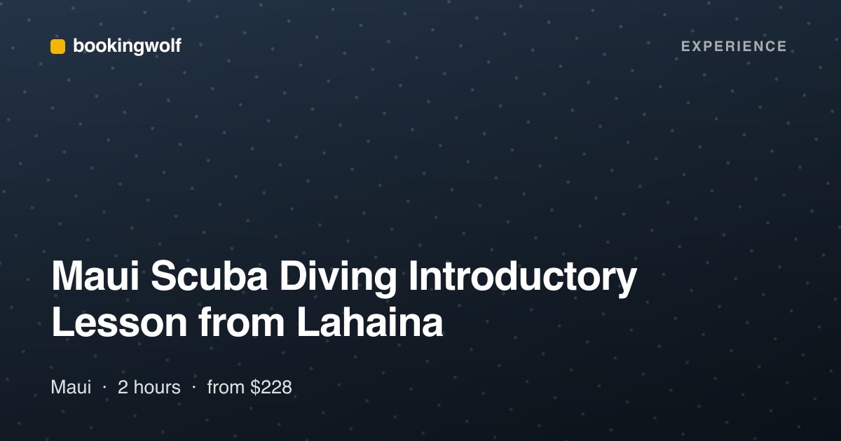 Maui Scuba Diving Introductory Lesson from Lahaina