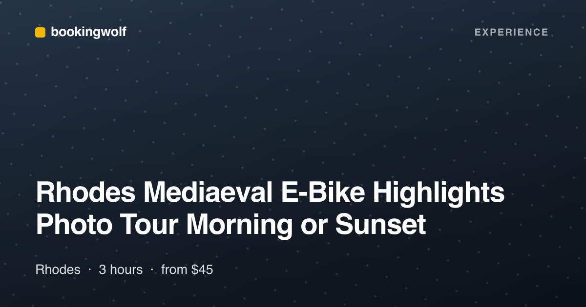 Rhodes Mediaeval E-Bike Highlights Photo Tour Morning or Sunset